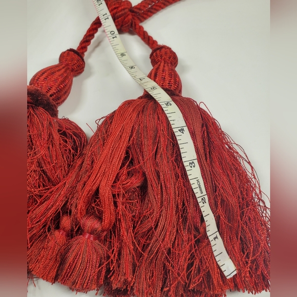 Brunschwig & Fils Vintage Solid Red Tieback Drape Curtain Holder  1pc - Picture 3 of 4